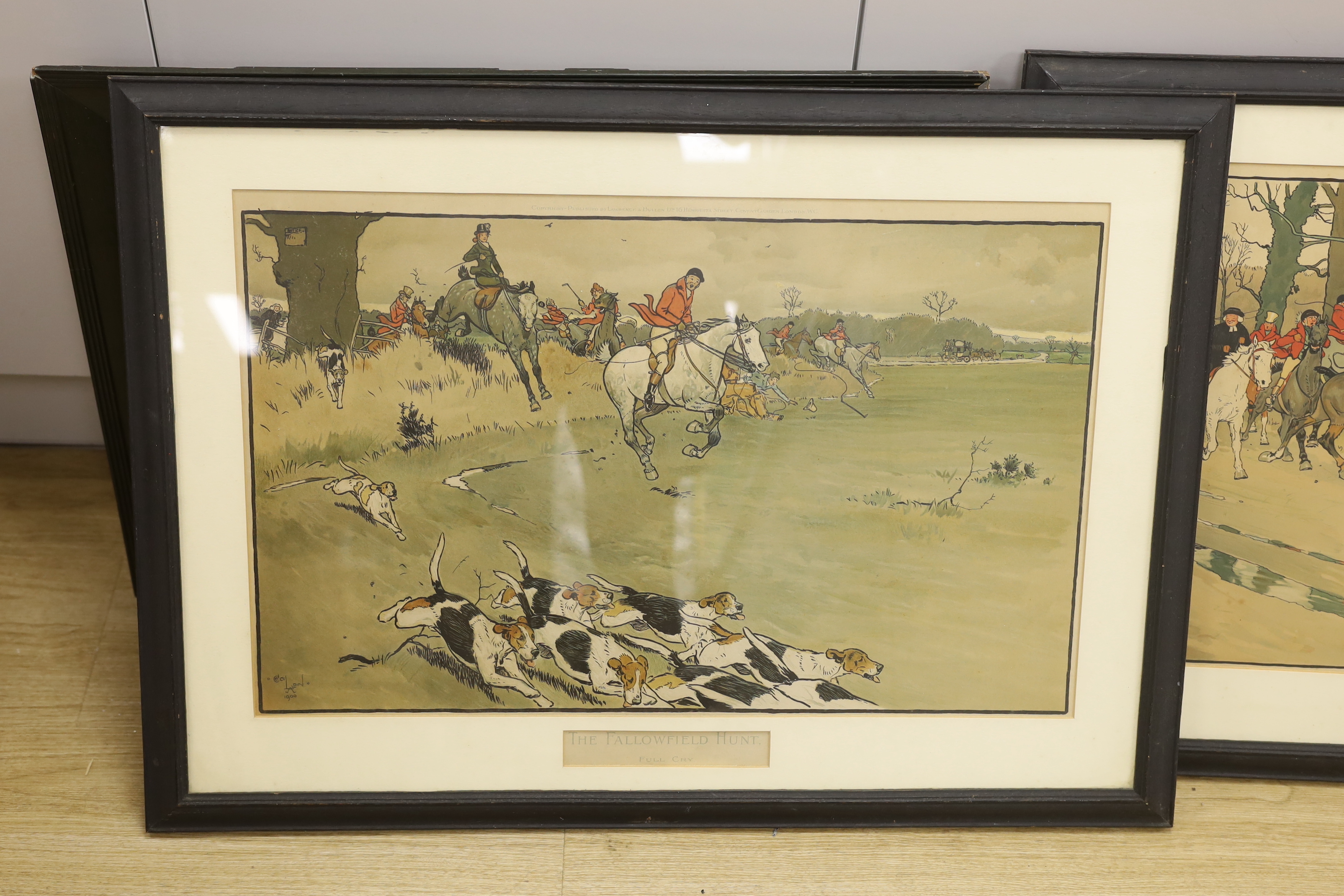 After Cecil Aldin (1870-1935) and Victor Venner (1869-1913), group of seven various colour prints including hunting scenes, largest 62cm x 39cm